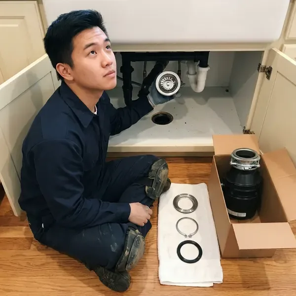 JFL Plumbing technician providing garbage disposal installation in Portland, OR