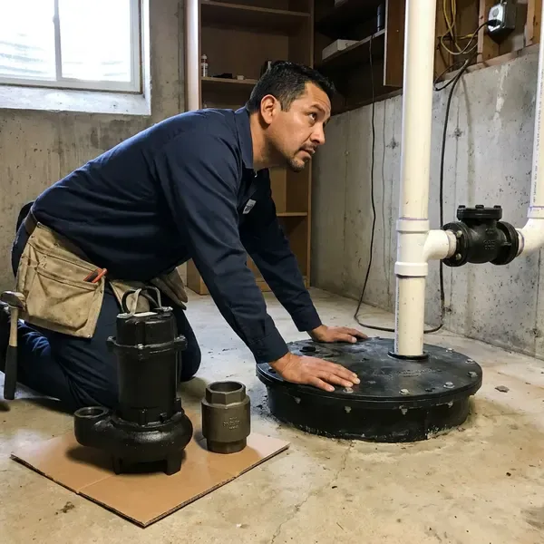 Local sewage ejector pump installation by JFL Plumbing, Eugene, OR