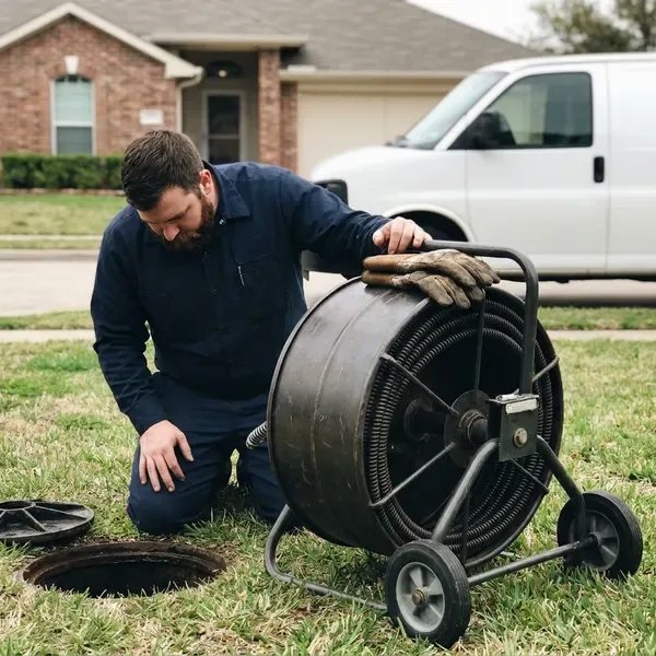 JFL Plumbing technician providing sewer line cleaning in Portland, OR