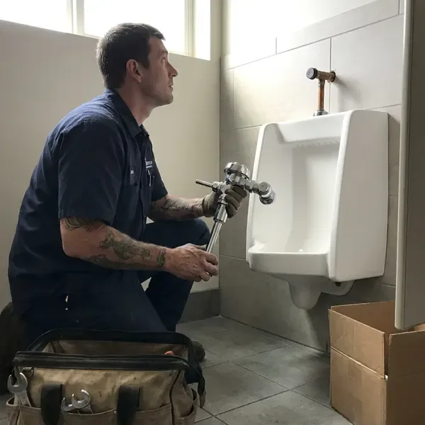 Professional urinal installation, Gresham, OR